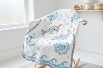 Arctic Narwhal Baby Blanket Free Crochet Pattern