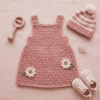 Daisy Pink Baby Pinafore Dress Free Crochet Pattern