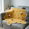 Honeycomb Bee Blanket Free Crochet Pattern