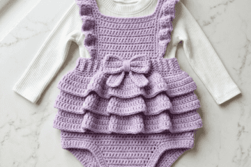 Lavender Spring Baby Romper Free Crochet Pattern