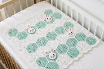 Minty Fresh Hexagon Baby Blanket Free Crochet Pattern