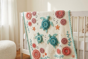 Ocean Sea Turtle Baby Blanket Free Crochet Pattern