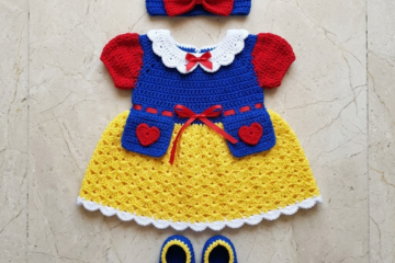 Snow White Baby Dress Set Free Crochet Pattern