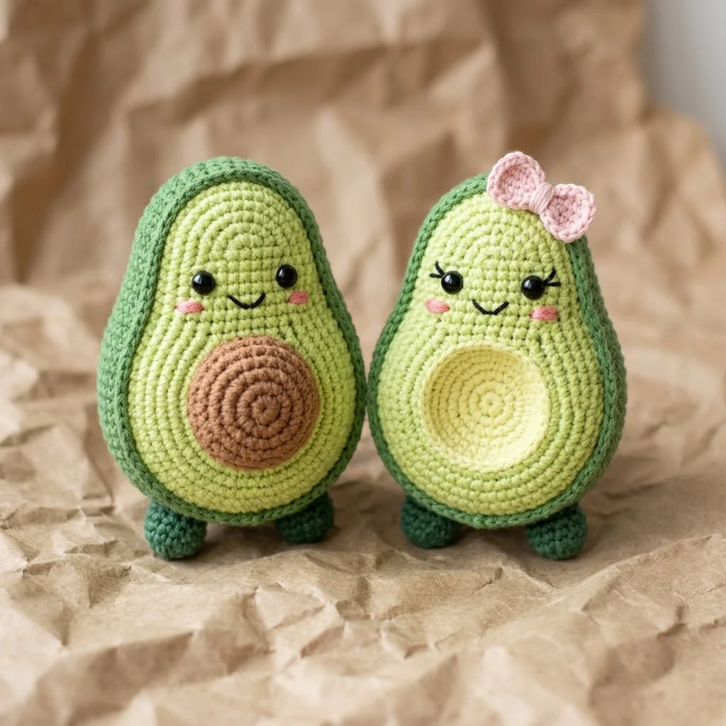 Adorable Avocado Couple Amigurumi Pattern