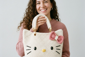 Adorable Kitty Face Tote Bag Free Crochet Pattern