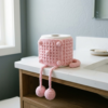 Adorable Pink Toilet Paper Cozy with Legs Free Crochet Pattern