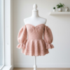 Blush Pink Feminine Peplum Crochet Top Free Pattern