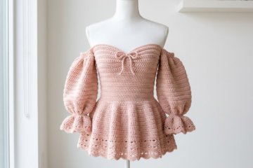 Blush Pink Feminine Peplum Crochet Top Free Pattern