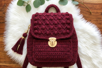 Burgundy Mini Backpack Free Crochet Pattern