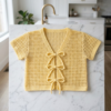 Butter Yellow Mesh Cardigan Free Crochet Pattern
