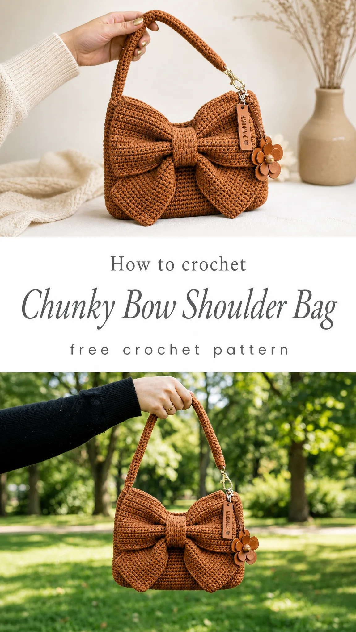 Chunky Bow Shoulder Bag Free Crochet Pattern