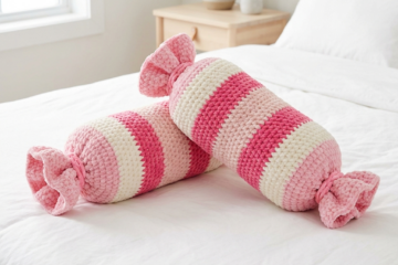 Cotton Candy Pink Bolster Pillow Free Crochet Pattern