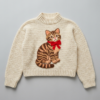 Cozy Cat with Red Bow Sweater Free Crochet Pattern