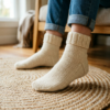 Cozy Cream Ankle Socks Free Crochet Pattern