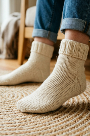 Cozy Cream Ankle Socks Free Crochet Pattern