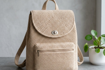 Cream Minimalist Everyday Backpack Free Crochet Pattern