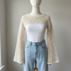 Cream Open Mesh Crochet Shrug Free Crochet Pattern