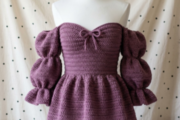Dusty Mauve Peplum Off-Shoulder Top Free Crochet Pattern