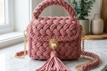 Dusty Rose Braided Bag on Marble Free Pattern