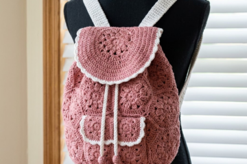 Dusty Rose Floral Granny Backpack Free Crochet Pattern