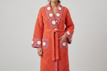 Granny Square Floral Robe Free Crochet Pattern