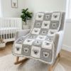 Gray Koala Granny Square Nursery Blanket Free Crochet Pattern