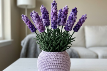 Lavender Bouquet Crochet Pot Free Crochet Pattern