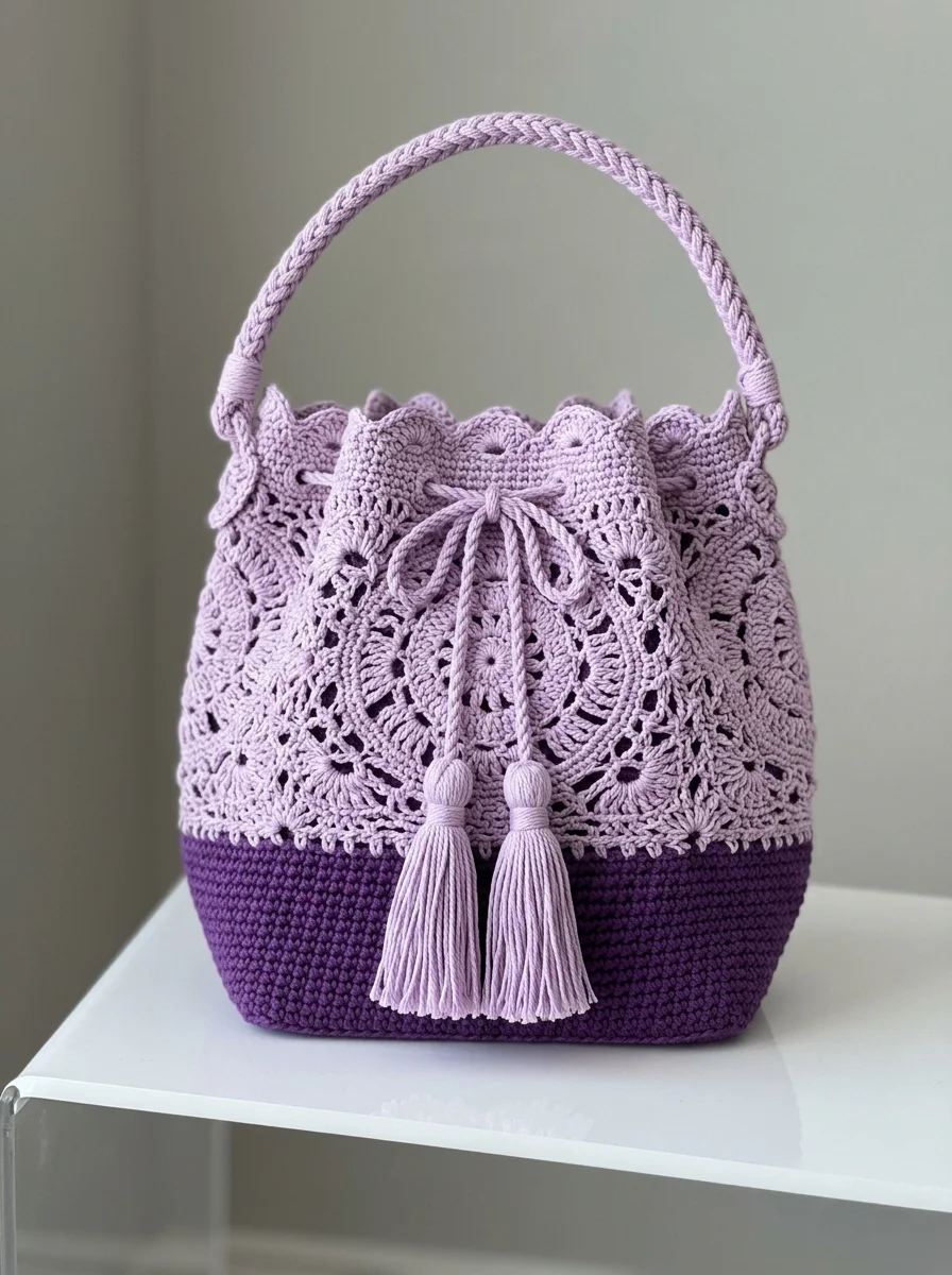 Lavender Dreams Lace Bucket Bag Pattern