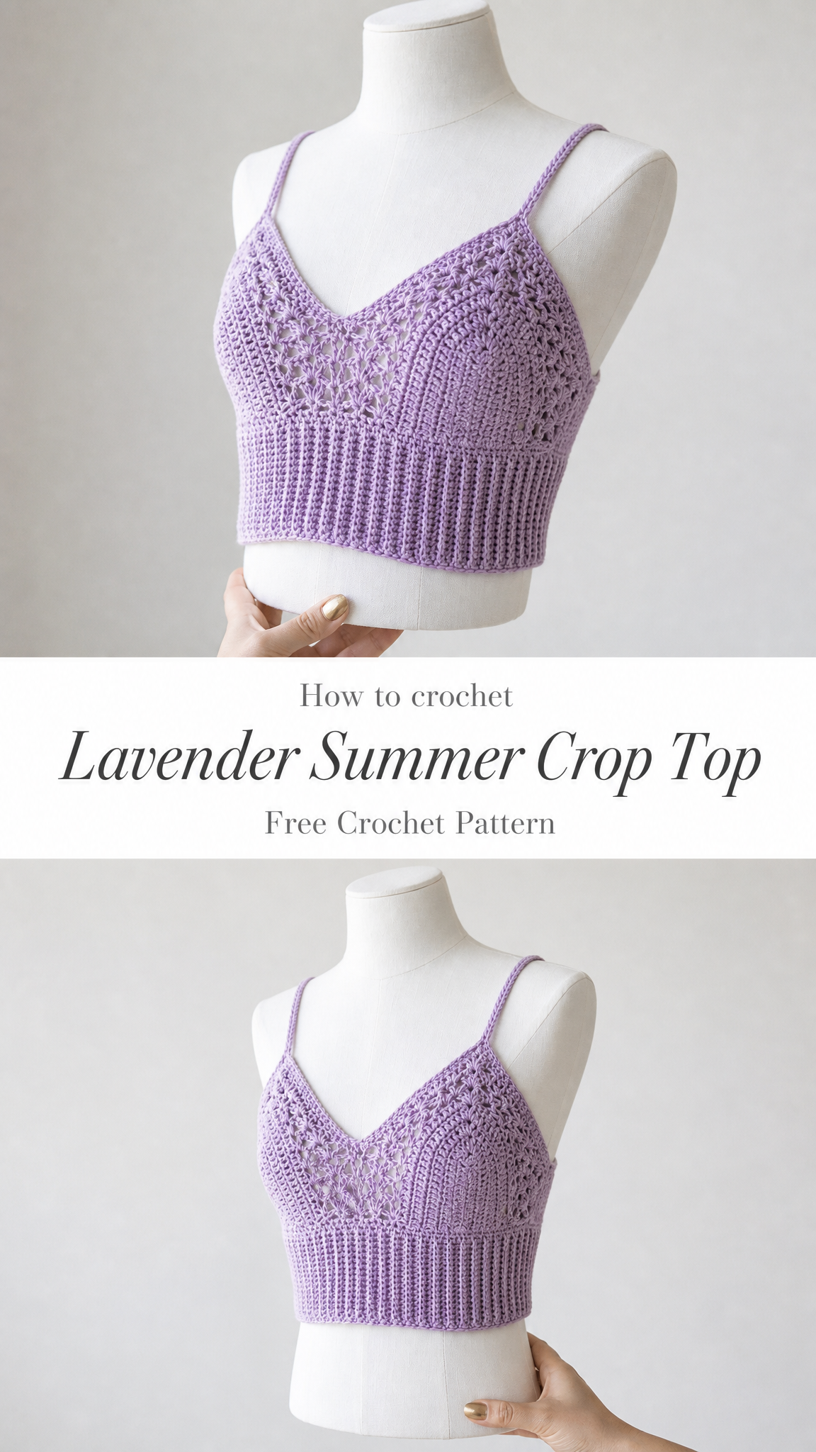 Lavender Summer Crop Top Free Crochet Pattern