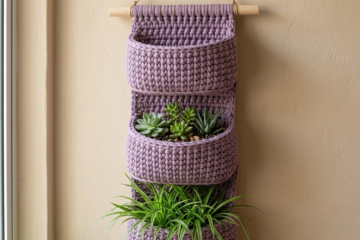 Lavender Three-Tier Hanging Basket Free Crochet Pattern