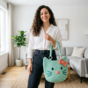 Mint Green Kitty Tote Bag Free Crochet Pattern