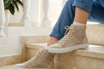 Openwork Lace High Top Sneakers Free Crochet Pattern