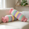 Pastel Rainbow Candy Bolster Pillow Free Crochet Pattern