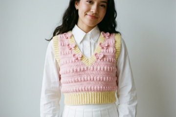 Pink Bow Sweetheart Crochet Vest Free Crochet Pattern