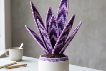 Purple Galaxy Snake Plant Amigurumi Free Crochet Pattern