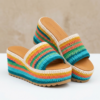 Rainbow Striped Crochet Platform Wedge Sandals Pattern