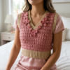 Rose Romance Bow Crochet Vest Free Crochet Pattern