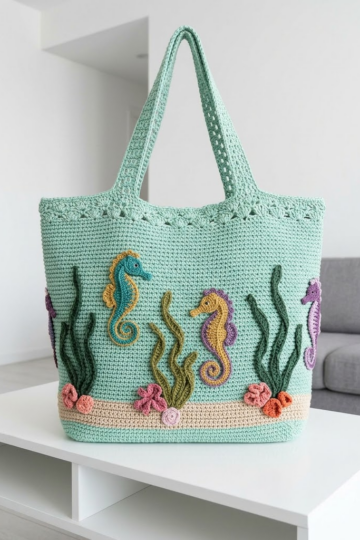 Seahorse Garden Crochet Bag Free Pattern