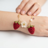 Strawberry Blossom Charm Bracelet Free Crochet Pattern