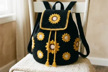 Sunflower Drawstring Backpack Free Crochet Pattern