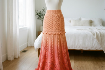 Sunset Coral Bohemian Lace Maxi Skirt Free Crochet Pattern