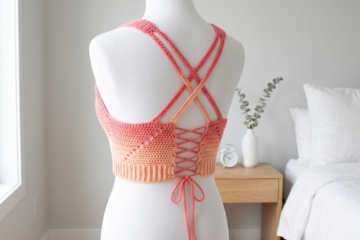 Sunset Ombre Strappy Bralette Free Crochet Pattern