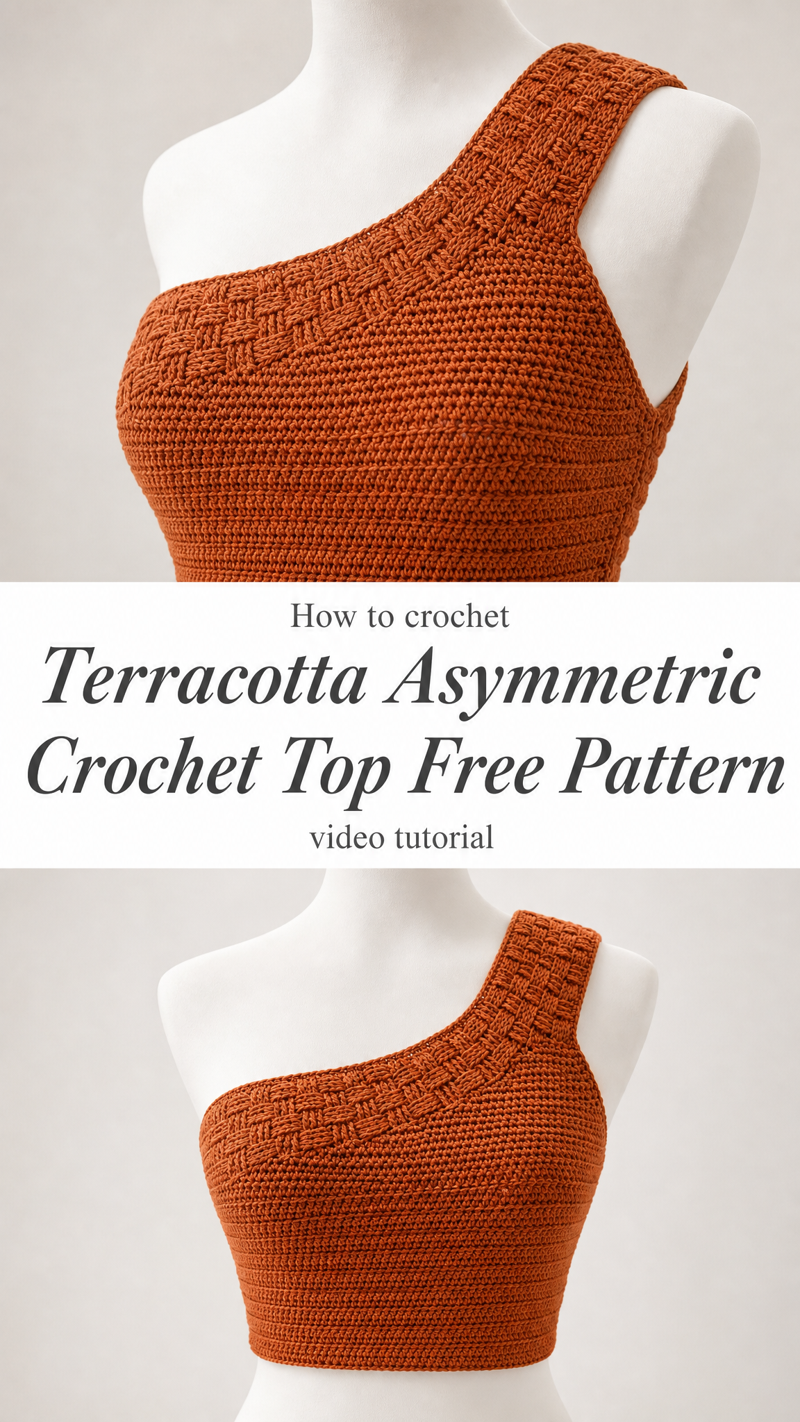 Terracotta Asymmetric Crochet Top Free Pattern