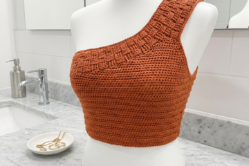 Terracotta Asymmetric Crochet Top Free Pattern