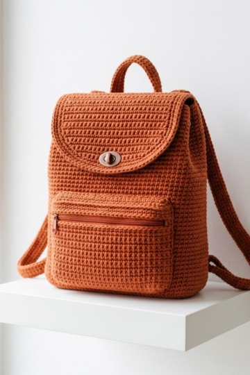 Terracotta Boho Crochet Backpack Free Pattern
