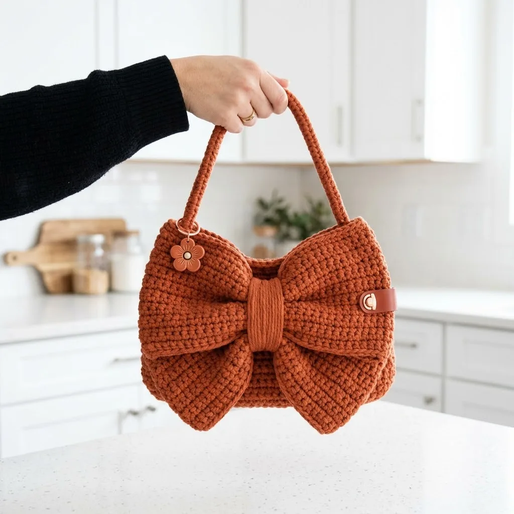 Terracotta Bow Bag Free Crochet Pattern
