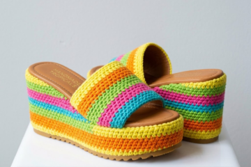 Tropical Citrus Crochet Platform Wedge Sandals Pattern