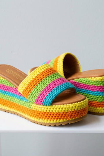 Tropical Citrus Crochet Platform Wedge Sandals Pattern