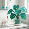 Tropical Monstera Crochet Plant for Bathroom Decor