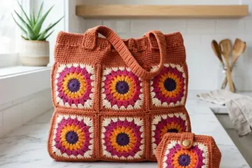 Bohemian Sunset Granny Square Tote Free Crochet Pattern